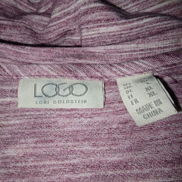 Logo Lori Goldstein Rayon Ruffle hem Tunic Top Shirt Large - Picture 5 of 5